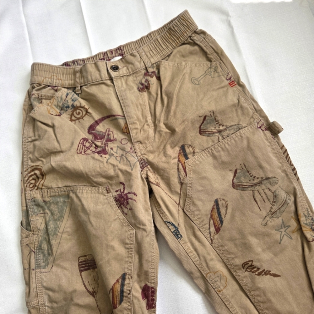 Urban Outfitters‎ BFG Twill Hybrid Printed Double Knee Work Caprenter Pants M